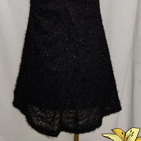 Serious | fuzzy sparkly black mini dress | adjustable strap - Picture 11 of 16